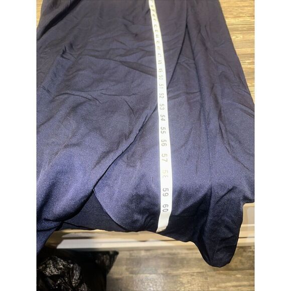 La Femme Navy Blue Off the Shoulder Ruched Lace Trumpet Gown Size 18. $438. 16 - Picture 9 of 9